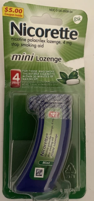 Mini pastillas de nicotina Nicorette 4 mg 20 pastillas para dejar de fumar - sabor como nuevo