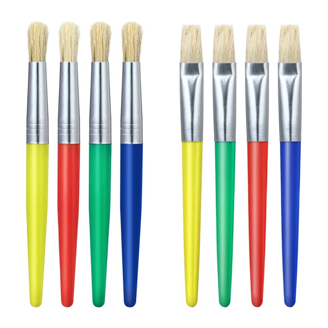 8 piezas Pinceles para niños Pintura Pinceles Niños Set Pinceles Redondos Puntas Pinceles