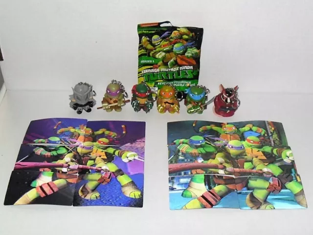 Teenage Mutant Ninja Turtles Series 1 (6) Keychain Set & 3D Puzzle Card Set (12)