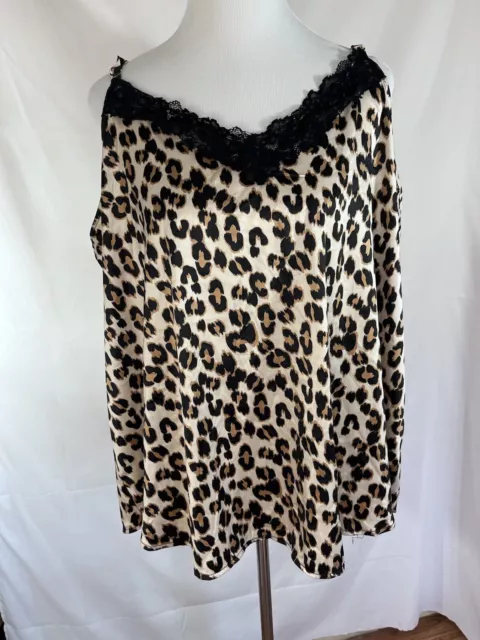 Torrid Super Soft Sleep Shirt Cami Adjustable Straps Classic Leopard