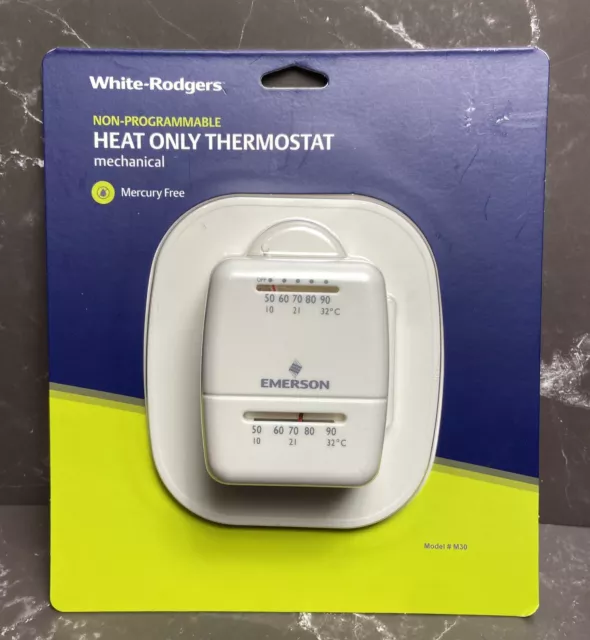 White Rodgers M30 Heat Only Thermostat White Mechanical Non Programmable