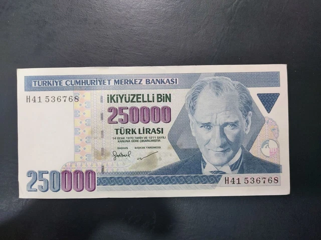 Turkey 250000 Lira, 1990s, AU spot