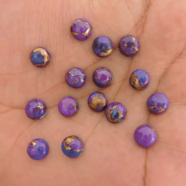 Natural Purple Copper Turquoise Round 4 to 20 mm Cabochon Loose Gemstone Lot