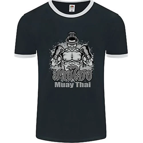 Muay Thai Boxing MMA Martial Arts Kick Mens Ringer T-Shirt FotL