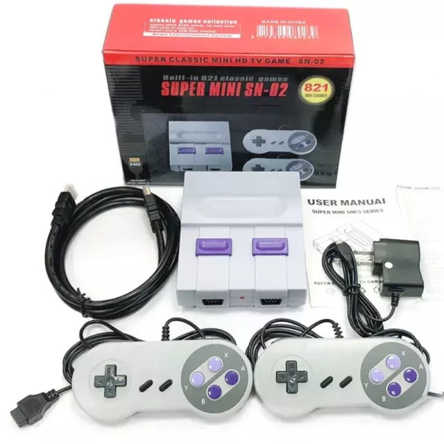 Super Nintendo Snes Retro Entertainment System Console 821 Video Games Xmas gift