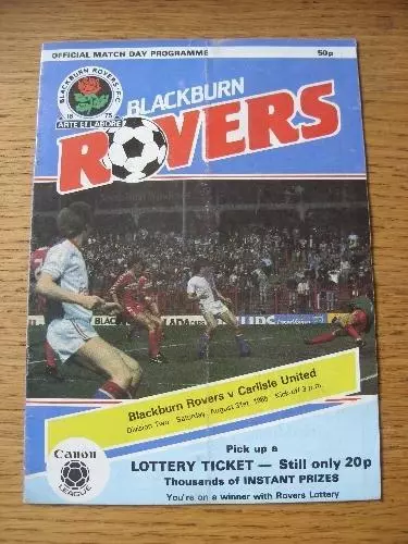 31/08/1985 Blackburn Rovers v Carlisle United  (slight marking). No obvious faul