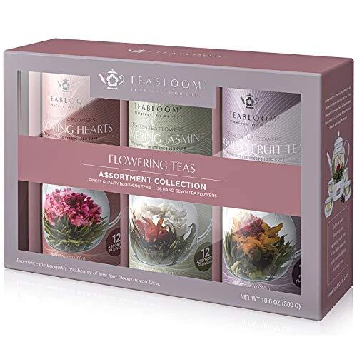 Teabloom Flowering Tea Assortment Collection Gift Box - 36 Gourmet Blooming T...