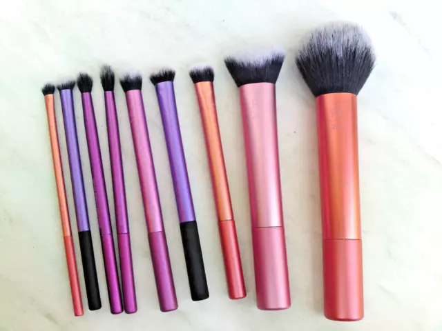 Real Techniques Pinsel-Set Make-Up Pinsel Puder Rouge Lidschatten Concealer 9x