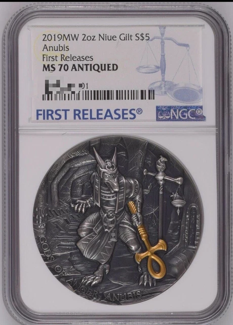 Anubis Gods Of Anger 2019 2Oz Ultra High Relief Silver Coin Niue Ngc Ms70