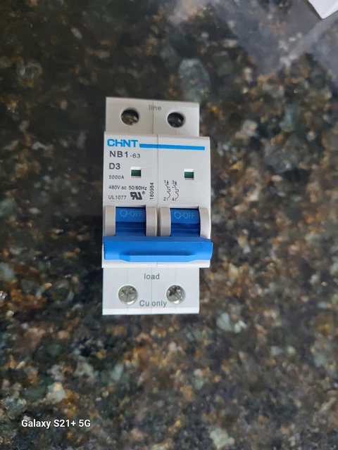 US Breaker 2-Pole Miniature Circuit Breaker, Din Rail Mountable, D Curve, 3 Amp. US Breaker 2-Pole Miniature Circuit Breaker, Din Rail Mountable, D Curve, 3 Amp.