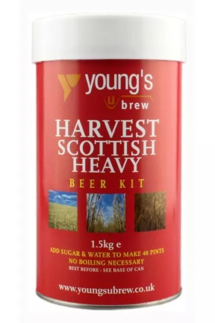 Kit de elaboración casera de cerveza pesada escocesa de 40 pintas (23 L) Young's Harvest