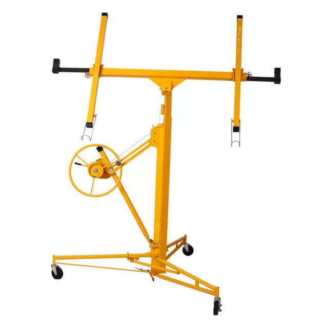 Foldable Drywall Rolling Lifter Panel Hoist Jack Lifter w/ Caster Wheels Yellow