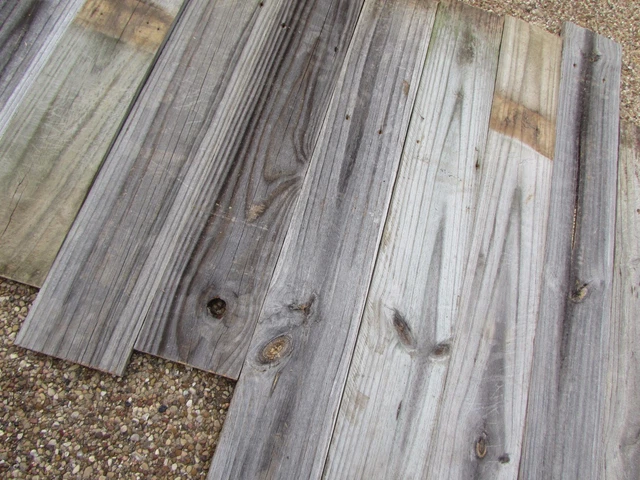 Reclaimed Old Fence Wood Boards 36" Weathered Barn Wood 25 Planks Wainscoting 2