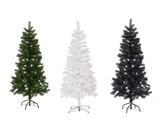 Artificial Xmas Tree Pine Fern White Green Black 2, 3, 4, 5, 6 & 7ft & Lights 2