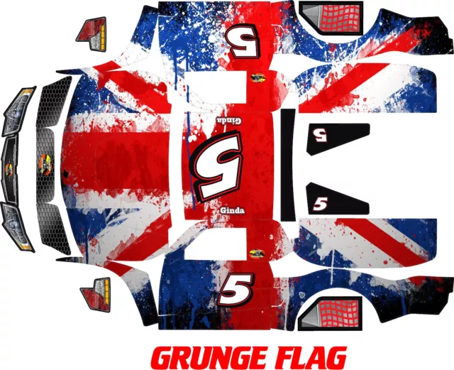 Losi 5ive T   wrap decals stickers British flag v1 team hoonage hpi baja 5t sc 2