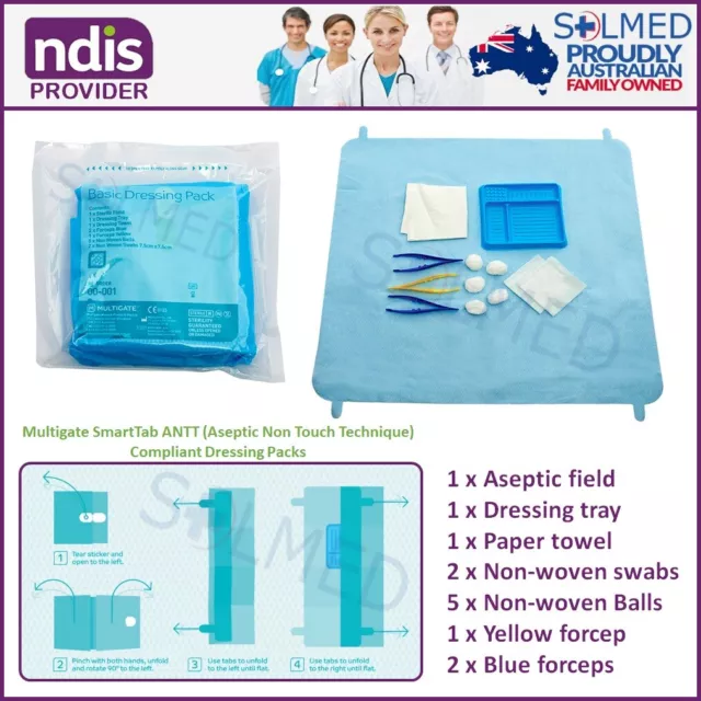 10 Packs Basic Medical First Aid Wound Dressing Pack Sterile (New Design)