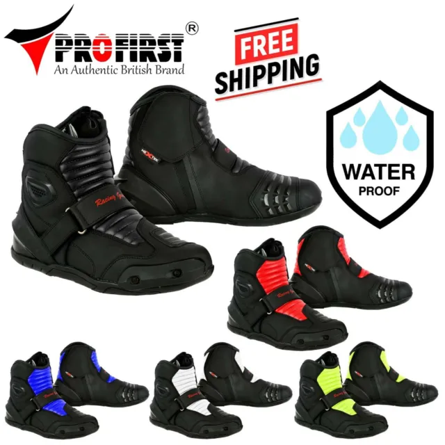 Men Motorcycle Motorbike Boots Waterproof Racing Leather Boot Size Amoured Shoes