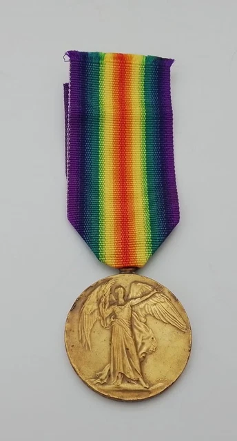 ORIGINAL BRITISH WW1 Victory Medal Pte Edwin Hall 31700 S Staff R Bruay ...