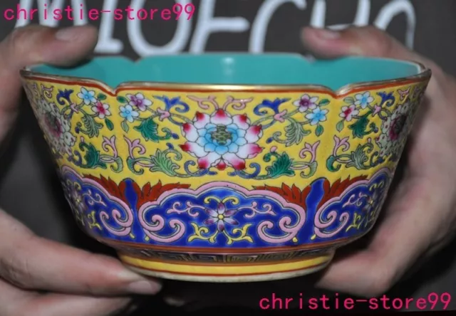 6'' Marked “雍正” Dynasty palace China enamel porcelain Gilt lotus Tea cup Bowl 2