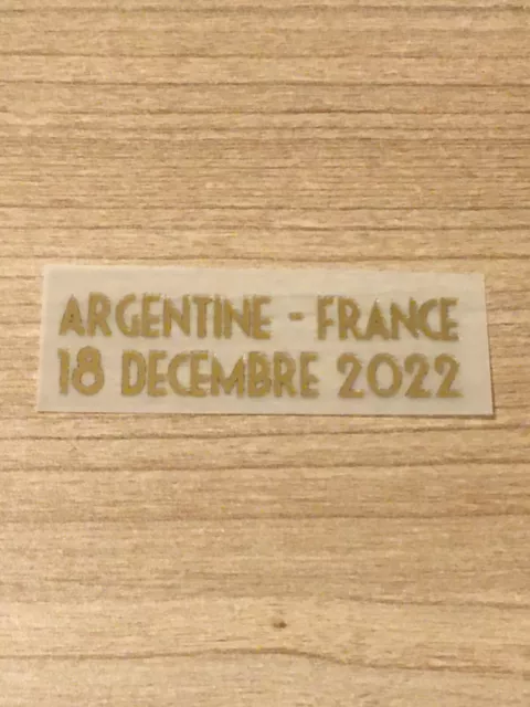 Ecriture détail patch Argentine vs France finale coupe du monde 2022 France