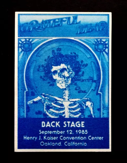 Grateful Dead Backstage Pass Kaiser Oakland CA 9/12/85 9/12/1985 GD Bertha Roses