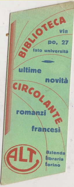 T) Segnalibro biblioteca circolante Torino