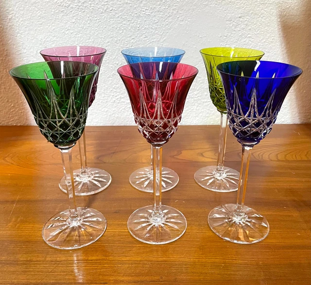 Serie De 6 Verres A Vin Du Rhin Roemer En Cristal Taille Saint Louis Modele Tarn