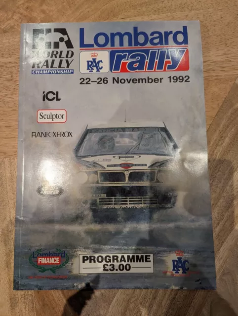 LOMBARD RAC RALLY 22-26 Nov 1992 WORLD RALLY CHAMPIONSHIP A4 Official Programme