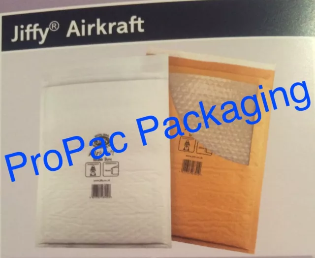 100 x Jiffy Airkraft Mailers  170mmx245mm White BUBBLE-LINED MAIL (AN33403)