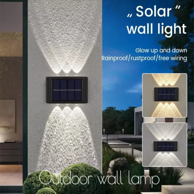 lumineux LED Éclairage extérieur Mur Lumières Solaire alimenté Lampes solaires