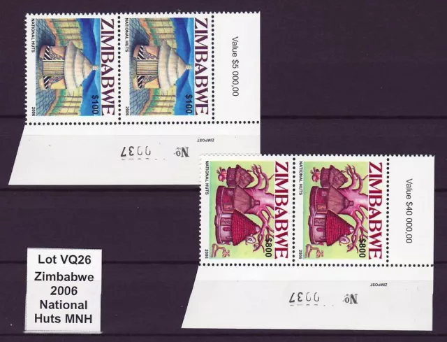 Zimbabwe 2006 National Huts, 2 sets with sheet no. MNH [Simbabwe] VQ26