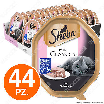 Sheba Paté Classic Cibo per Gatti al Gusto Salmone - 44 Vaschette da 85g