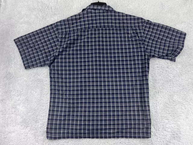 High Sierra Shirt Mens Large Blue Button Up Plaid 100% Cotton Soft Short Sleeve 2