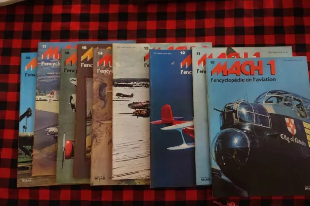 MACH 1 ENCYCLOPEDIE DE L'AVIATION N° 10/ 11 à 18  EDITIONS ATLAS