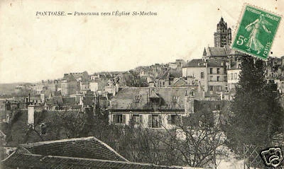 CPA 95 PONTOISE panorama vers l'église st maclou