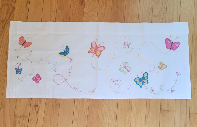 Pottery Barn Kids Valance Butterfly Applique Floral Embroidery Rod Pocket 42X18