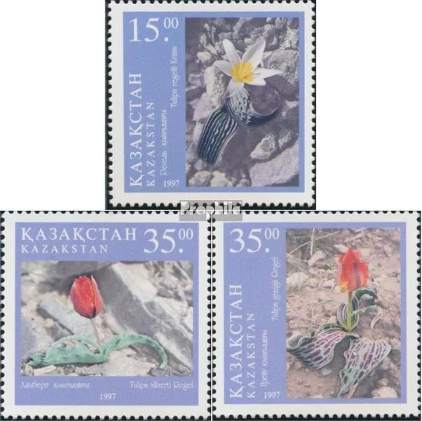 kazakhstan 182-184 (complète edition) neuf avec gomme originale 1997 tulipes