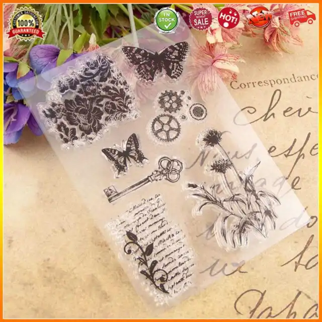 Butterfly Flower Clear Stamp Seal for DIY Scrapbooking Photo Card Making Craft N