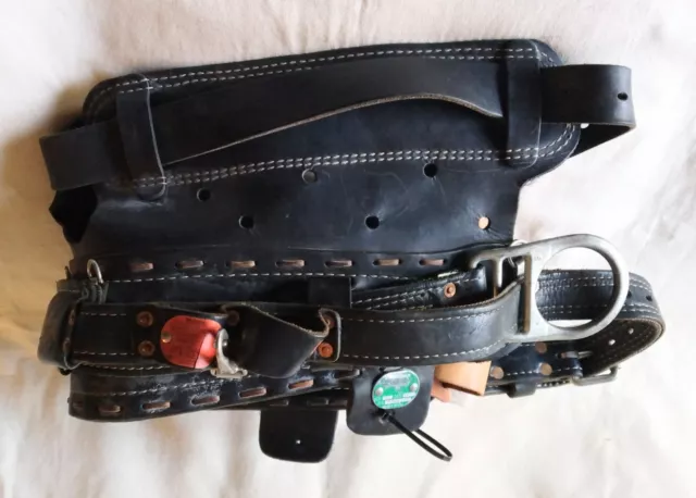 Buckingham Leather 2-Ring Lineman Harness w/ Chest Belt - Size 26