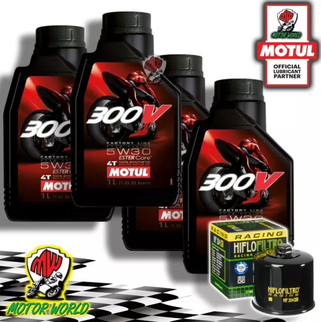 Set Service Motul 300V 5W30 + Filter Racing Yamaha FZ6 Fazer S2 2007 2008 2009