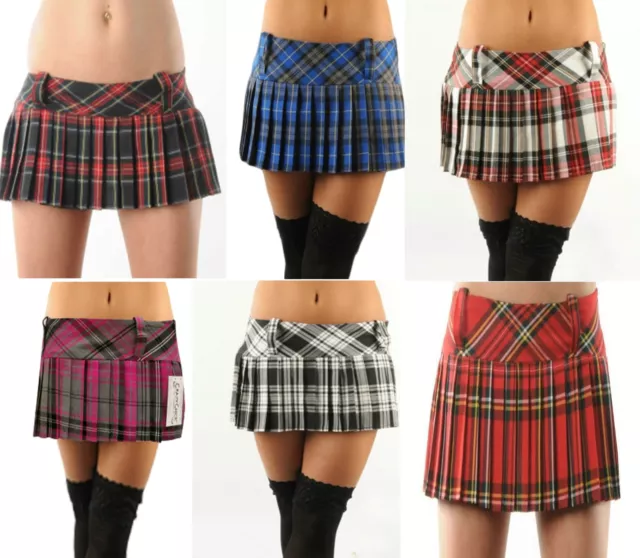 Ladies Women Girl Scottish Tartan Check Pleated Mini Short Kilt Skirt 6 Colors