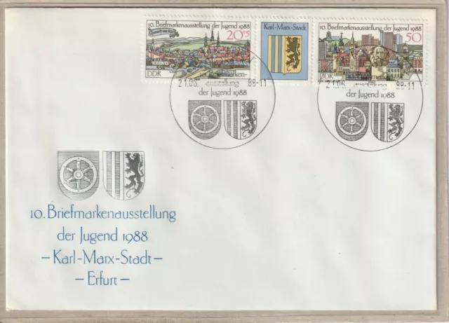 Ersttagsbrief - "10. Briefmarkenausstellung der Jugend Karl-Marx-Stadt" Marken