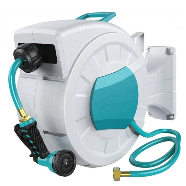 WALL MOUNTED RETRACTABLE Garden Hose Reel With Wall Mount 1/2"×100ft