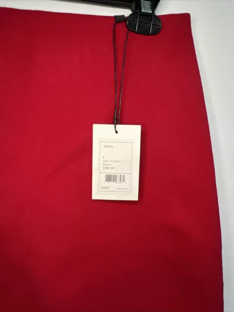 NWT Theory Size 6 • Irenah Saxton Virgin Wool-Blend Mini Skirt Red 3