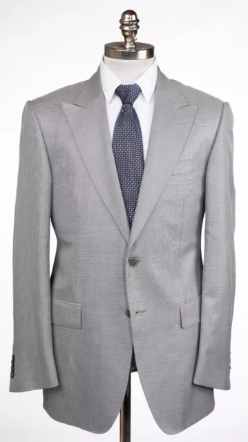 VERSACE COLLECTION City Wool Silk Sport Coat Herringbone Peak Lapel 40 R (EU 50)