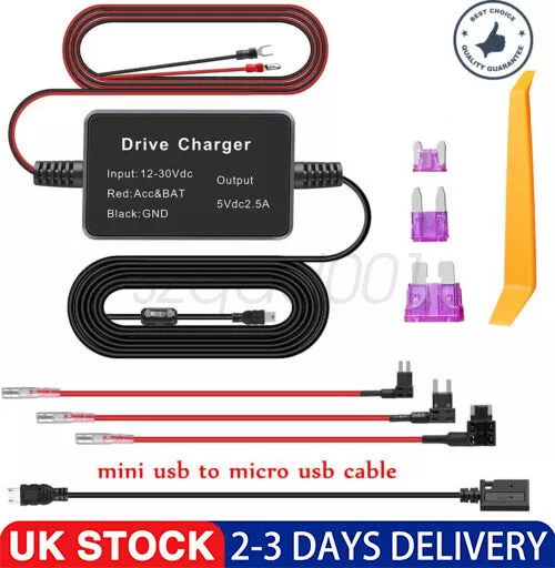 Micro USB Car Hard Wire Kit Box HardWire Adapter Charger For Dash Cam Camera DVR