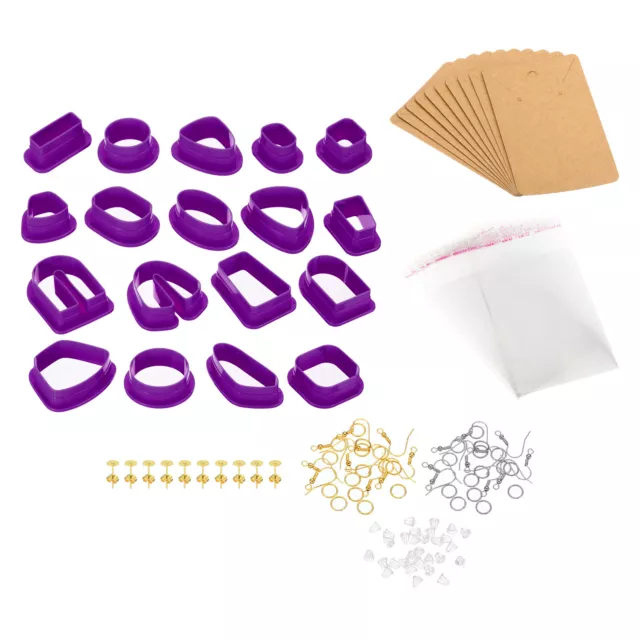 Polímero Arcilla Cortadores 118uds Polimérica Arcilla Pendientes Kit Púrpura