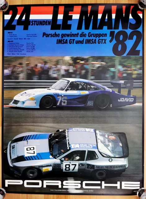 original Porsche Plakat Poster " Le Mans 1982 " Gruppe 5 Sieger Porsche 935 K3