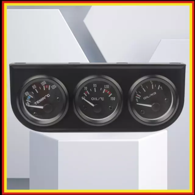 3 in 1 Oil Pressure Gauge 12V Water Temperature Gauge Voltmeter Car Accessories