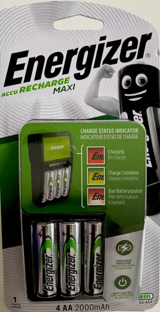 Pack de Piles  Rechargeable ENERGIZER NiMH AA - AAA Ni-MH / Chargeur rapide